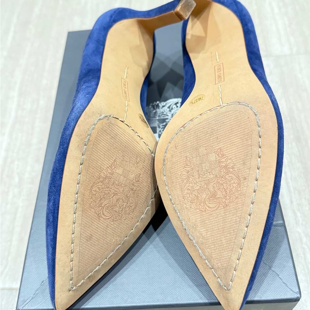 Vince Camuto Blue Suede Women's Heels Retsie size 7M Shoes - Picture 5 of 6